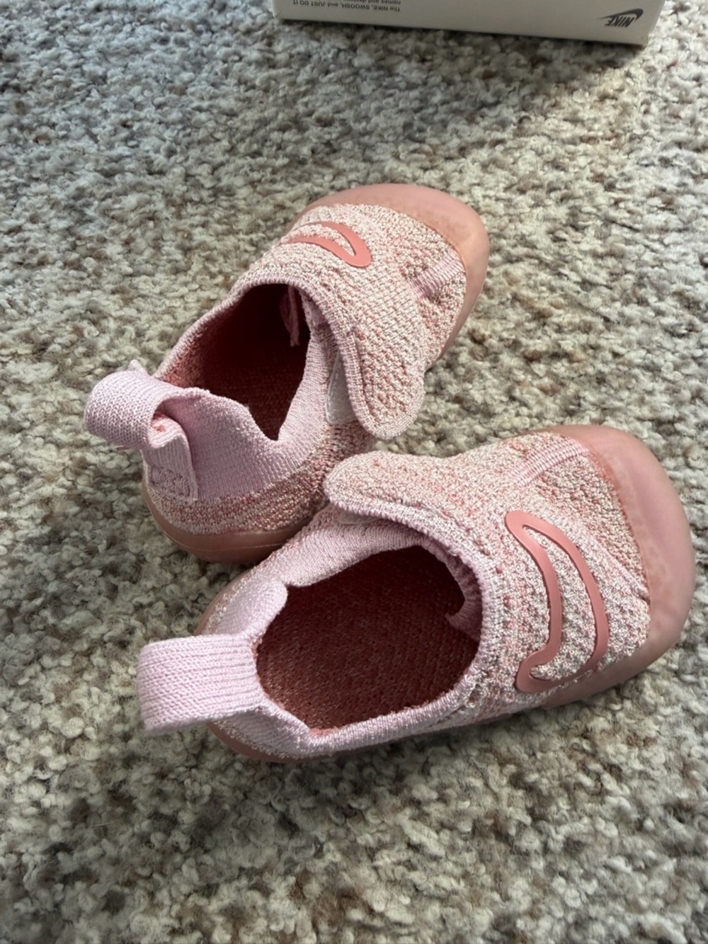 Nike Pink Knit Slip-On Baby Walker Shoes
